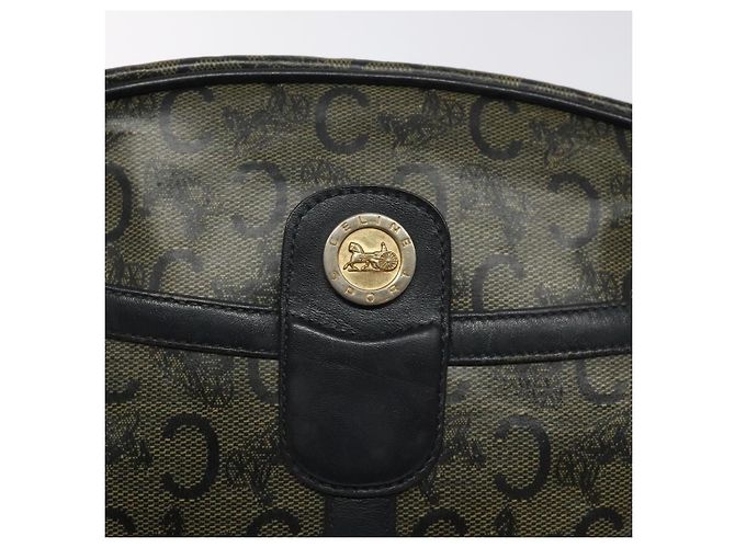 Céline Borsa a Spalla CELINE C Sulky PVC Blu Navy Oro Auth 127311 D'oro - vista 14
