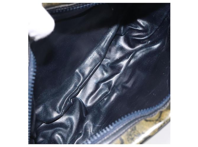 Céline Borsa a Spalla CELINE C Sulky PVC Blu Navy Oro Auth 127311 D'oro - vista 17