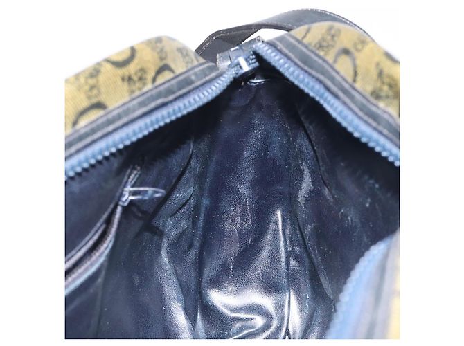 Céline Borsa a Spalla CELINE C Sulky PVC Blu Navy Oro Auth 127311 D'oro - vista 18