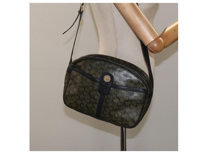 Céline Borsa a Spalla CELINE C Sulky PVC Blu Navy Oro Auth 127311 D'oro - vista 22