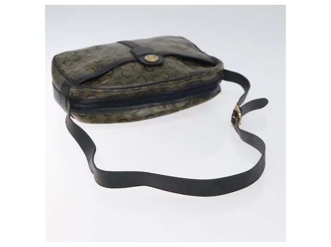 Céline Borsa a Spalla CELINE C Sulky PVC Blu Navy Oro Auth 127311 D'oro - vista 7