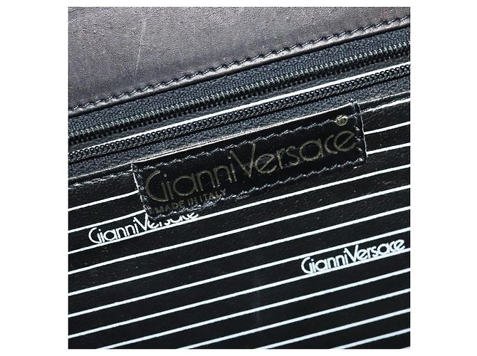 Borsa a spalla Gianni Versace in pelle marrone argento autentica bs26882 - vista 15