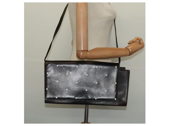 Borsa a spalla Gianni Versace in pelle marrone argento autentica bs26882 - vista 22