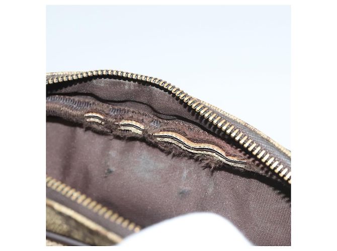 GUCCI GG Supreme Web Sherry Line Clutch Bag PVC Beige Argento 152599 Auth hk2854 - vista 19
