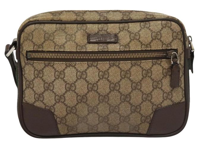 GUCCI GG Supreme Web Sherry Line Clutch Bag PVC Beige Argento 152599 Auth hk2854 - vista 2