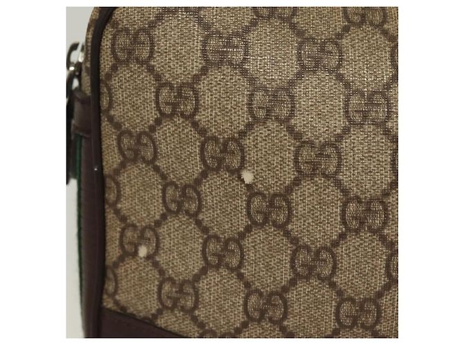 GUCCI GG Supreme Web Sherry Line Clutch Bag PVC Beige Argento 152599 Auth hk2854 - vista 4