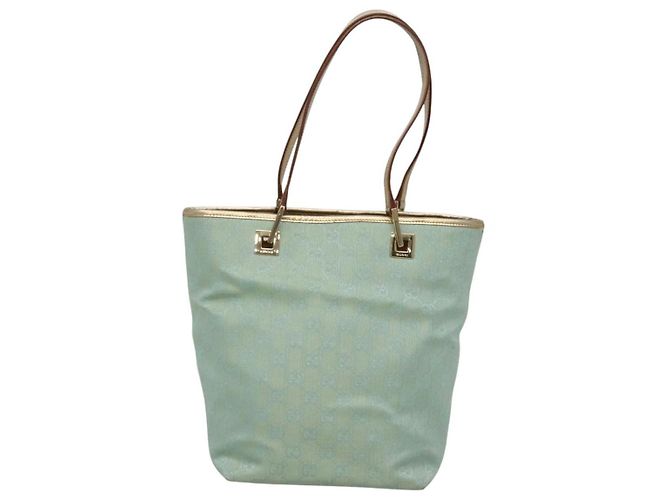 Sac fourre-tout en toile GG Gucci bleu clair or 002 1099 Auth BA3043 Doré - vue 2