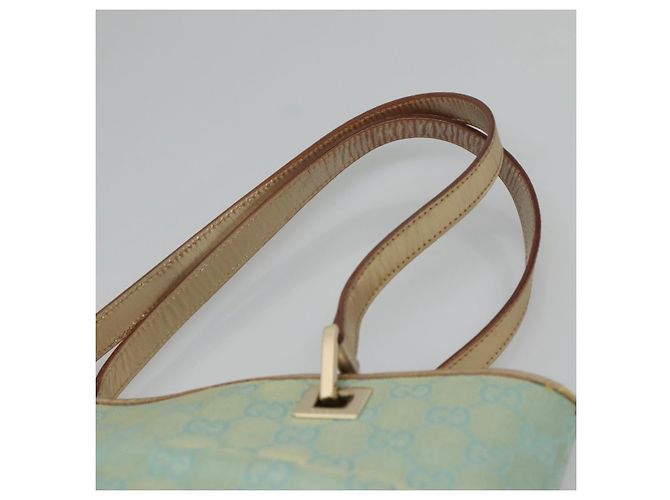 Sac fourre-tout en toile GG Gucci bleu clair or 002 1099 Auth BA3043 Doré - vue 8