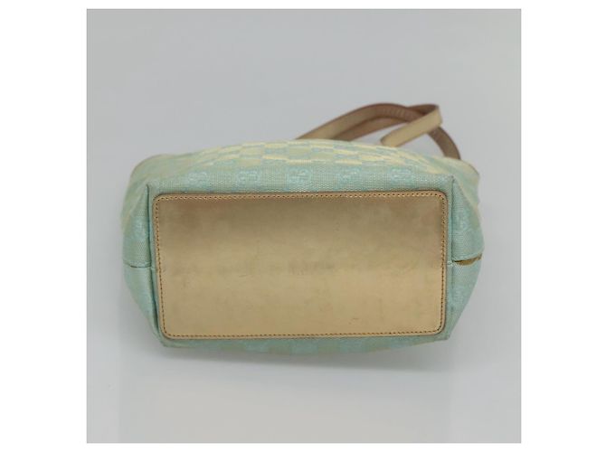Sac fourre-tout en toile GG Gucci bleu clair or 002 1099 Auth BA3043 Doré - vue 9