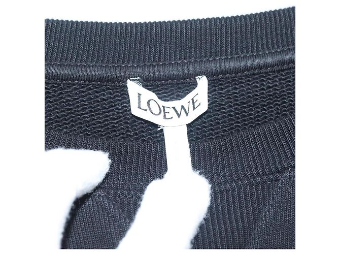 LOEWE Sudadera de Manga Larga de Algodón Negro Auth ym028M - vista 4