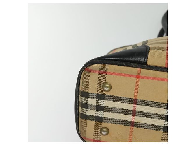 Autre Marque Borsa Tote Burberrys Nova Check in tela beige oro Auth BD686 D'oro - vista 10