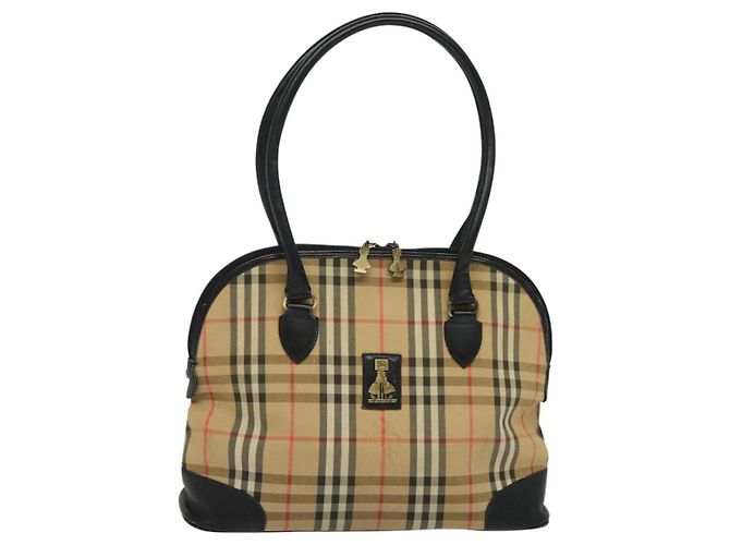 Autre Marque Borsa Tote Burberrys Nova Check in tela beige oro Auth BD686 D'oro - vista 2