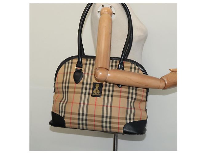 Autre Marque Borsa Tote Burberrys Nova Check in tela beige oro Auth BD686 D'oro - vista 20