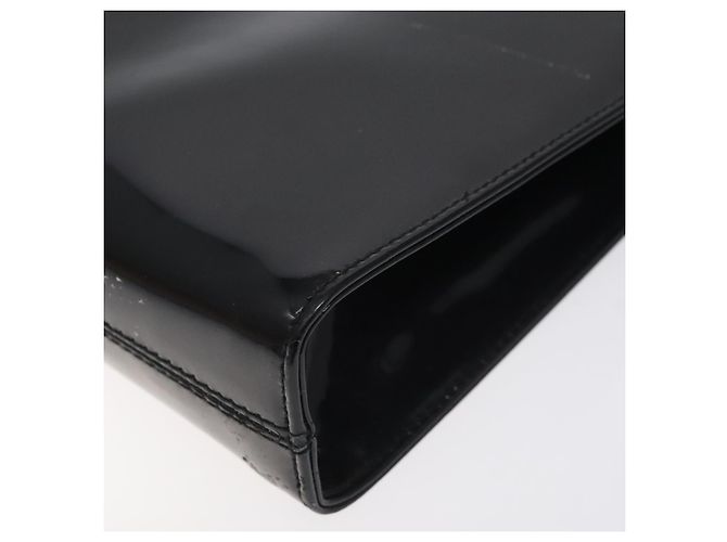 Borsa a spalla Gancini Chain di Salvatore Ferragamo in vernice nera e oro Auth 128138 Nero D'oro - vista 10