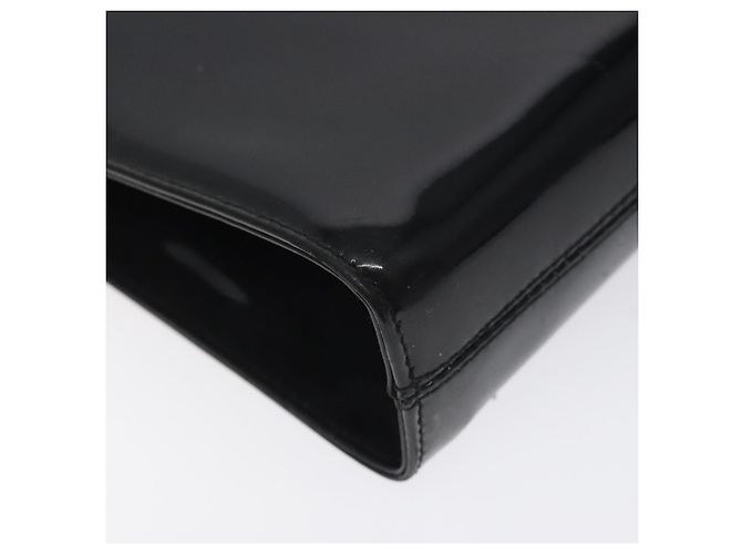 Borsa a spalla Gancini Chain di Salvatore Ferragamo in vernice nera e oro Auth 128138 Nero D'oro - vista 11