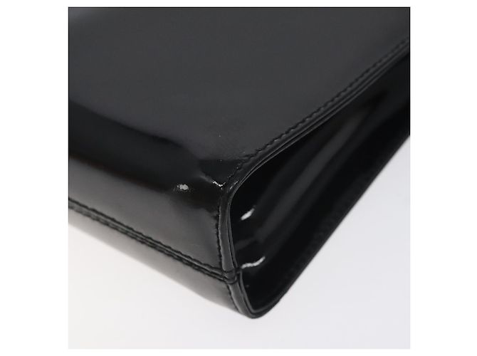 Borsa a spalla Gancini Chain di Salvatore Ferragamo in vernice nera e oro Auth 128138 Nero D'oro - vista 12