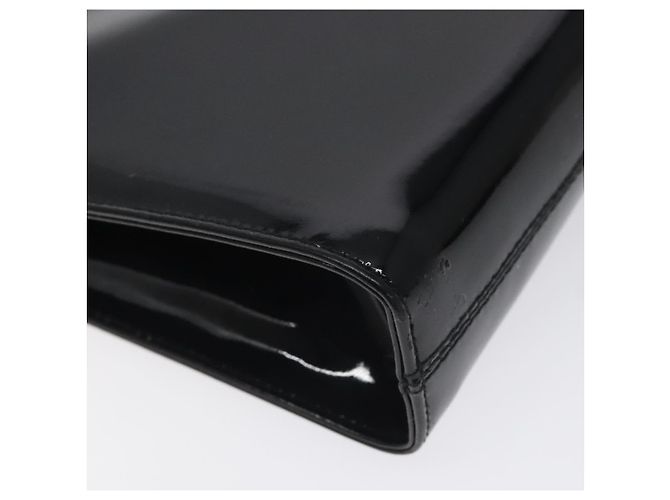 Borsa a spalla Gancini Chain di Salvatore Ferragamo in vernice nera e oro Auth 128138 Nero D'oro - vista 13