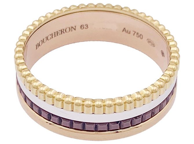 Anello Boucheron, 'Quatre Classique Small', in oro rosa, bianco e giallo. - vista 3