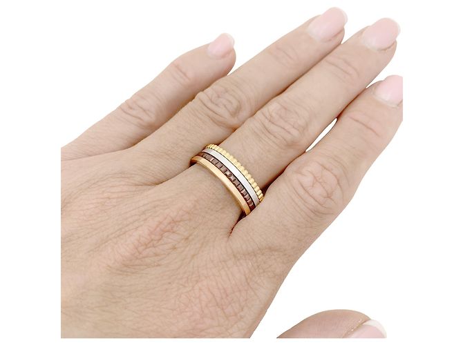 Anello Boucheron, 'Quatre Classique Small', in oro rosa, bianco e giallo. - vista 6