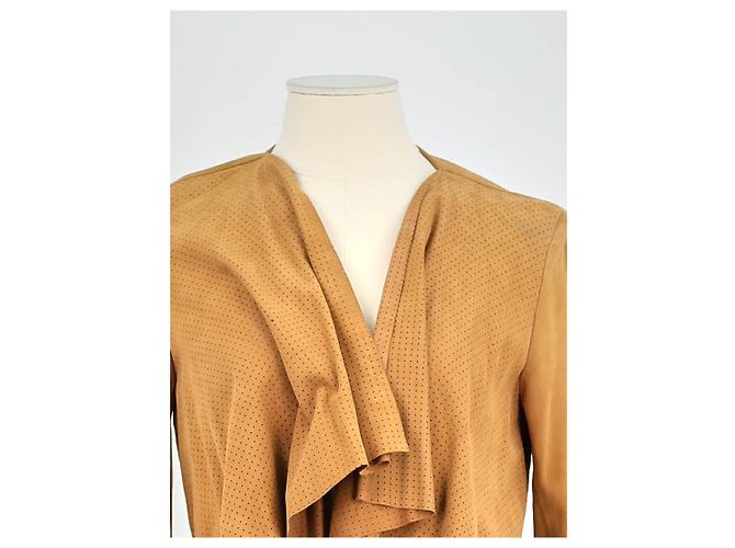Comptoir Des Cotonniers Camel leather jacket - view 2