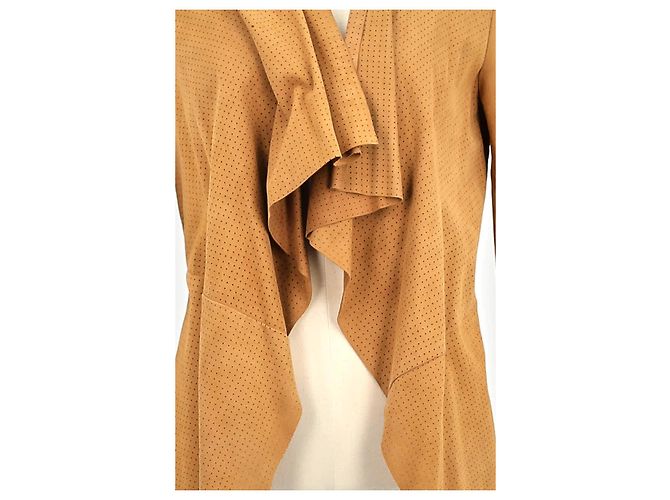 Comptoir Des Cotonniers Camel leather jacket - view 3