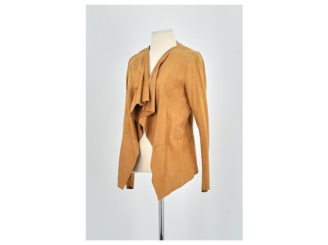Comptoir Des Cotonniers Camel leather jacket - view 4