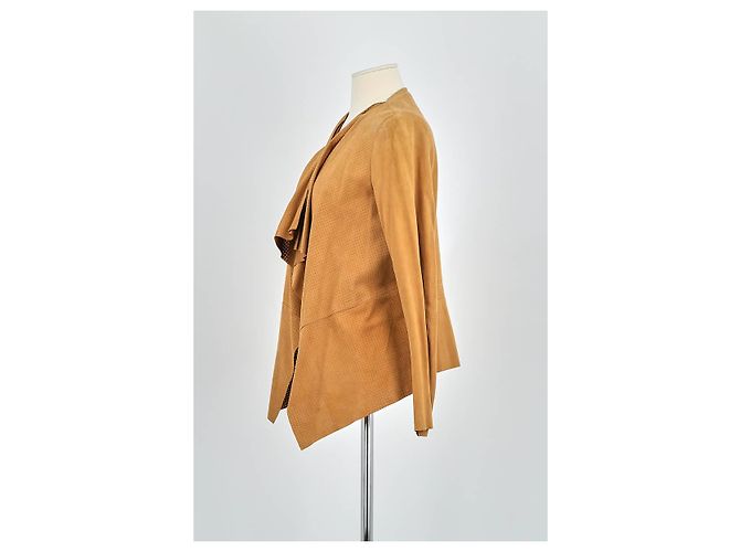 Comptoir Des Cotonniers Camel leather jacket - view 5