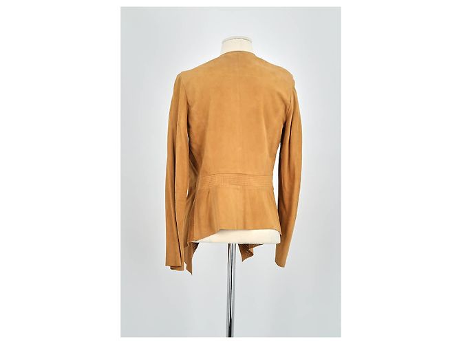 Comptoir Des Cotonniers Camel leather jacket - view 6