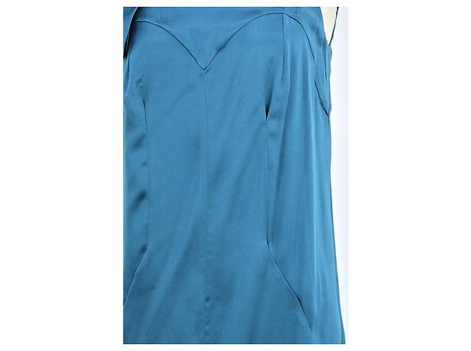 Miu Miu Vestido de seda azul - vista 3