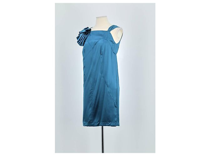 Miu Miu Vestido de seda azul - vista 4