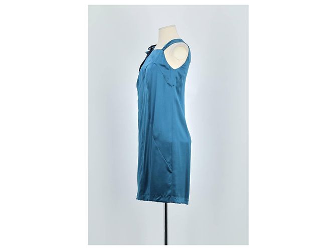 Miu Miu Vestido de seda azul - vista 5