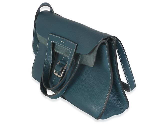 Hermès Colvert Clemence Halzan 31 PHW Blau - Ansicht 3