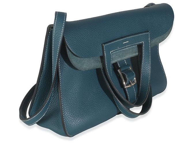 Hermès Colvert Clemence Halzan 31 PHW Blau - Ansicht 4