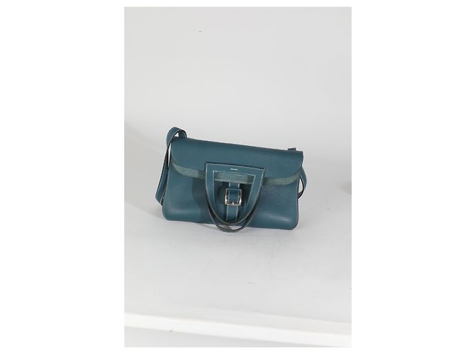 Hermès Colvert Clemence Halzan 31 PHW Blau - Ansicht 8
