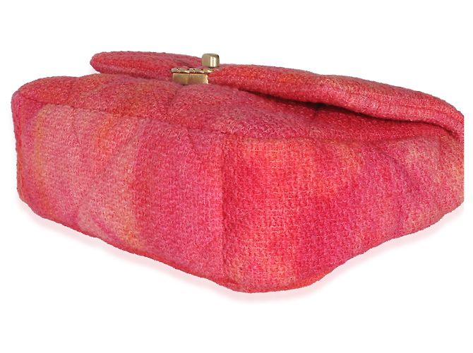 Borsa Chanel 19 in tweed trapuntato rosa corallo media - vista 5
