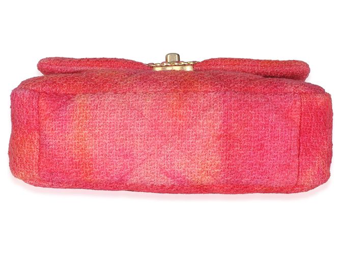 Borsa Chanel 19 in tweed trapuntato rosa corallo media - vista 6