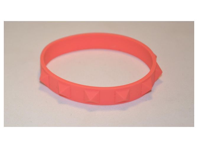Bracciale Valentino Garavani in silicone rosa - vista 4