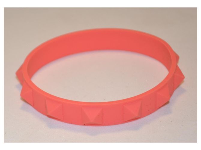 Bracciale Valentino Garavani in silicone rosa - vista 5