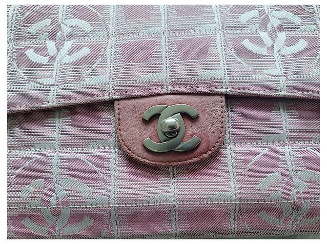 Trendy CC Borsa tote Chanel Travel Line rosa in nylon - vista 11