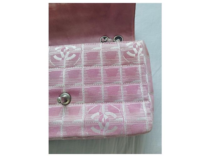 Trendy CC Borsa tote Chanel Travel Line rosa in nylon - vista 4