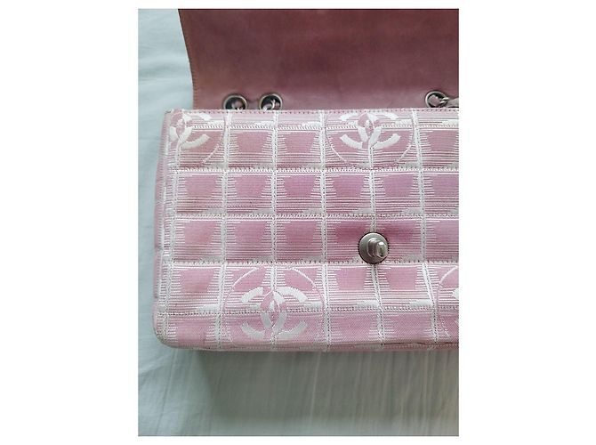 Trendy CC Borsa tote Chanel Travel Line rosa in nylon - vista 5