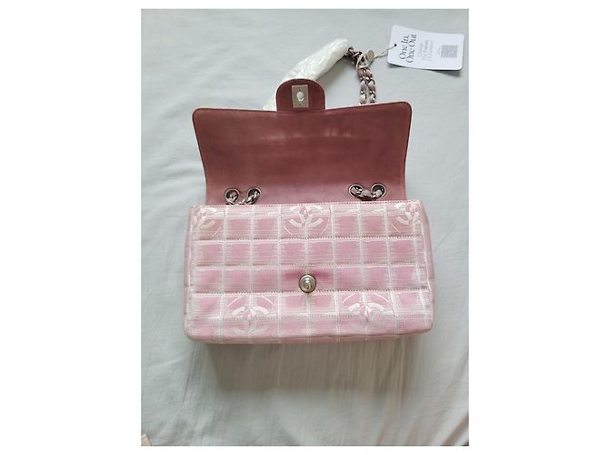 Trendy CC Borsa tote Chanel Travel Line rosa in nylon - vista 6