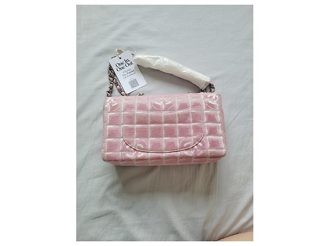 Trendy CC Borsa tote Chanel Travel Line rosa in nylon - vista 9