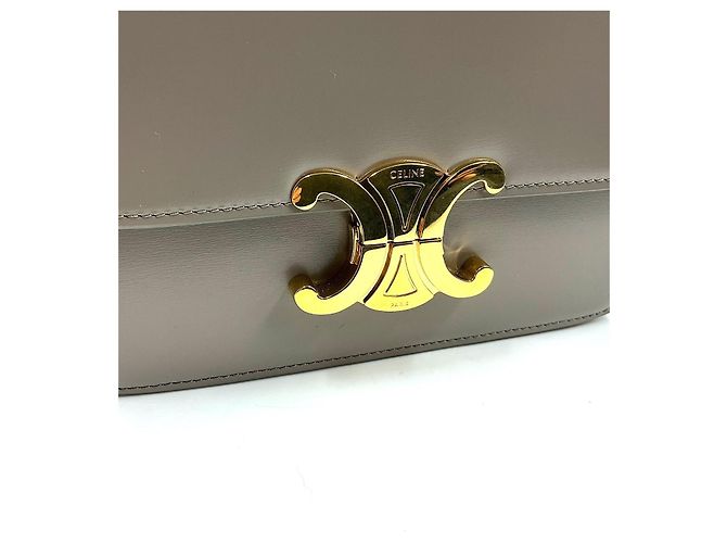 Bolsa Céline Triomphe Teen de couro cinza - vista 2