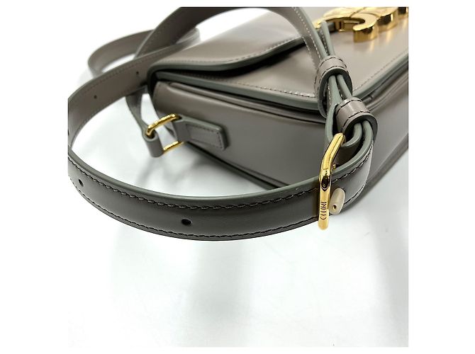 Bolsa Céline Triomphe Teen de couro cinza - vista 6