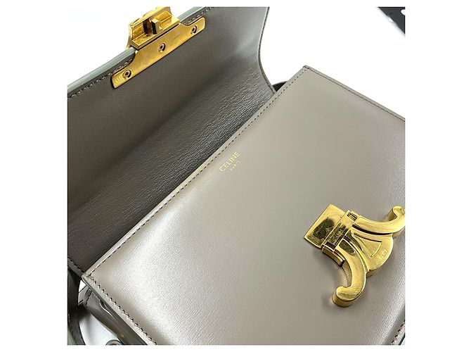 Bolsa Céline Triomphe Teen de couro cinza - vista 7