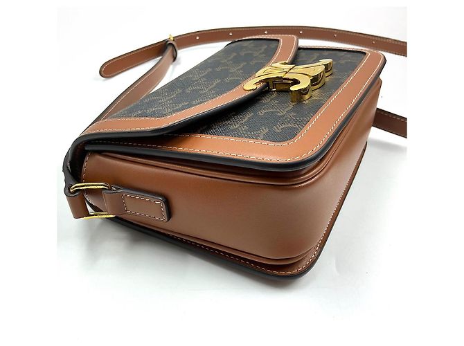 Borsa Céline Triomphe Teen in pelle marrone - vista 4