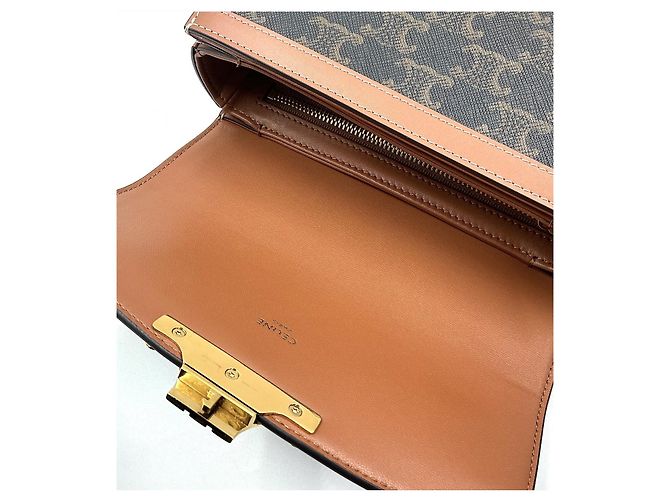 Borsa Céline Triomphe Teen in pelle marrone - vista 9