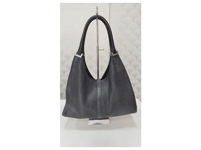 Borsa a mano Gucci Jackie in pelle perforata nera Nero - vista 2