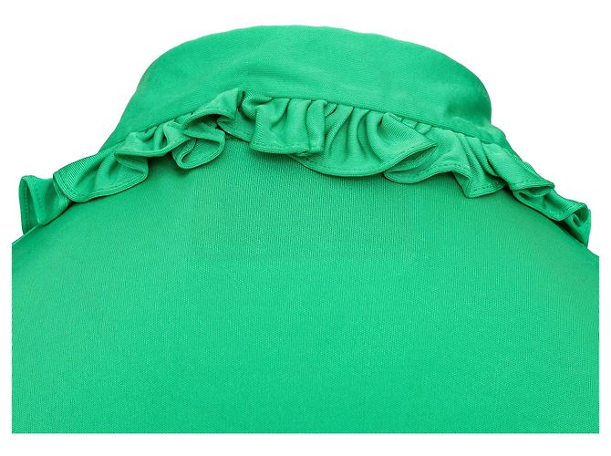 Prada Langarmkleid mit Rüschensaum Grün - Ansicht 10